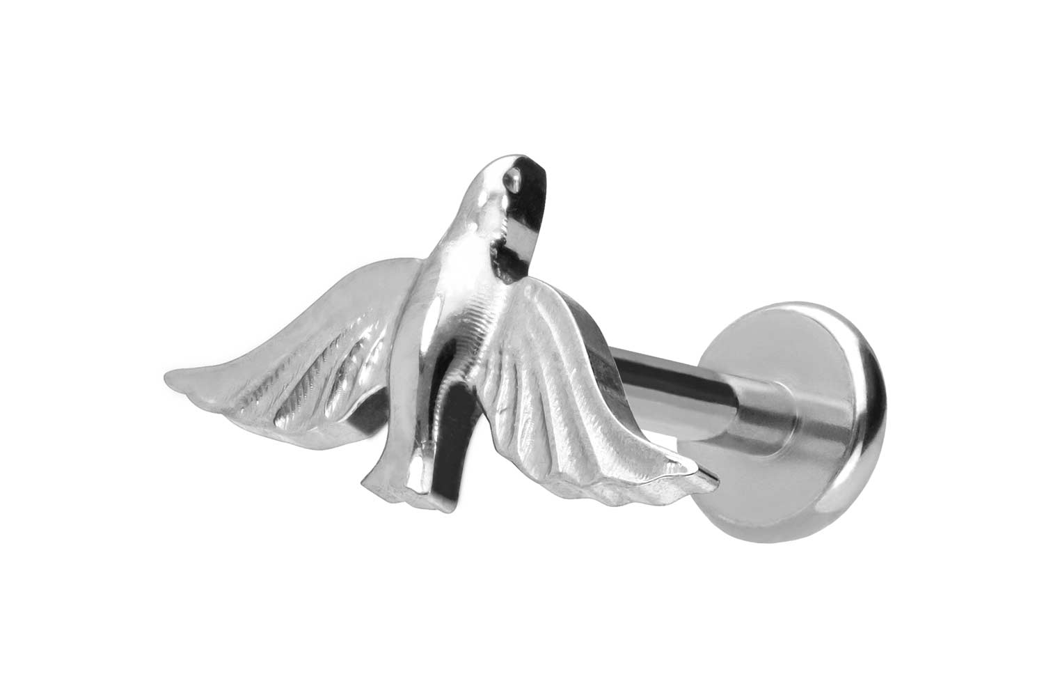 Titan Labret Piercing mit Push Fit TAUBE